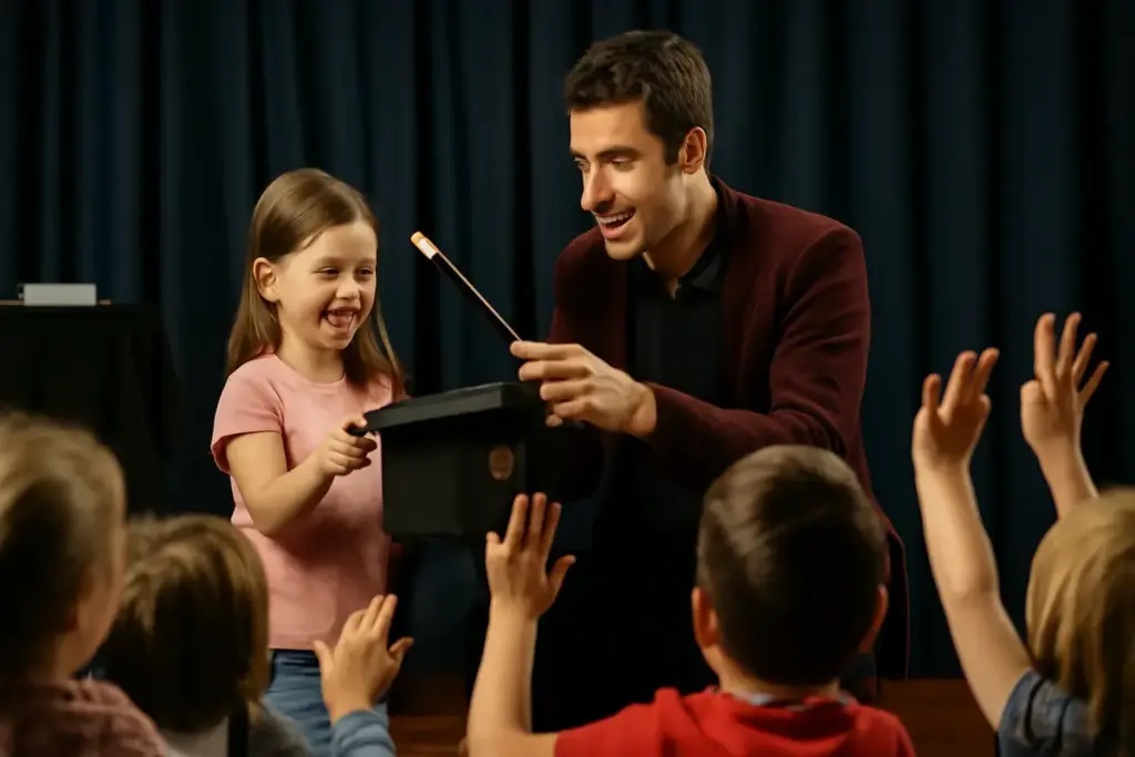 Come funziona uno spettacolo con magia partecipativa? La differenza che valorizza ogni evento per bambini